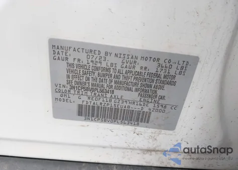 2023 Nissan Kicks S Xtronic Cvt from USA, damaged, VIN 3N1CP5BV0PL563418